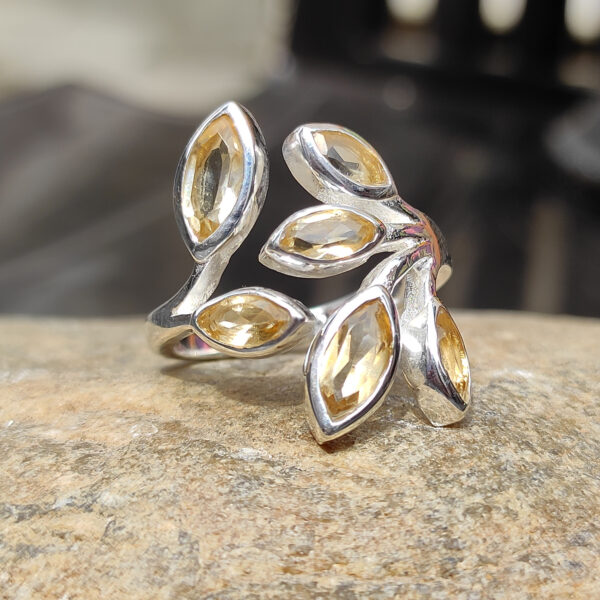 Sterling Silver Citrine November Birthstone Ring