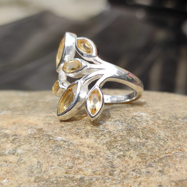 Sterling Silver Citrine November Birthstone Ring - Image 4