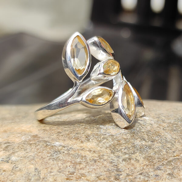 Sterling Silver Citrine November Birthstone Ring - Image 2