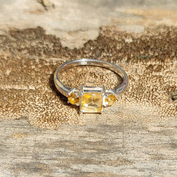 Silver Citrine Birthstone Ring SHR03 - Image 2