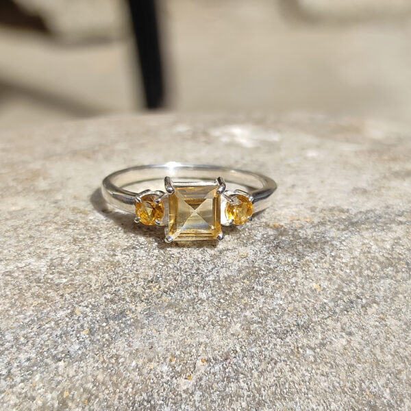 Silver Citrine Birthstone Ring SHR03 - Image 4