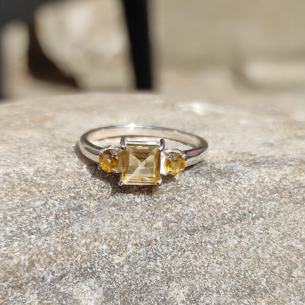 Silver Citrine Birthstone Ring SHR03 - Image 3
