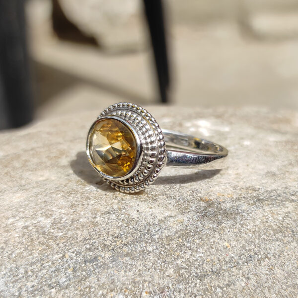 Citrine Birthstone Silver Ring SHR03 - Image 2
