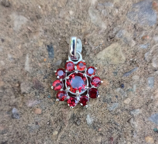 Natural Garnet January Birthstone Ring In Sterling Silver - Image 2
