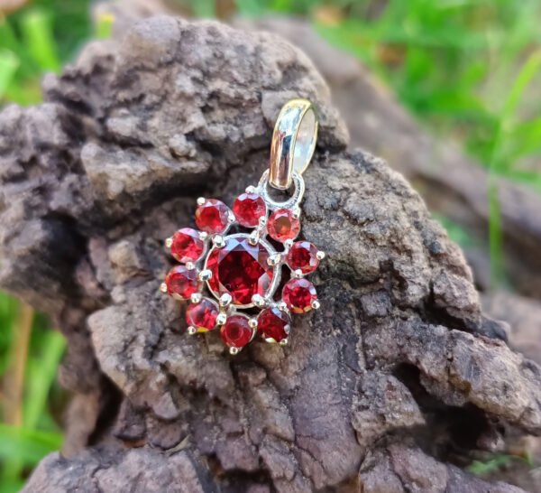 Natural Garnet January Birthstone Ring In Sterling Silver