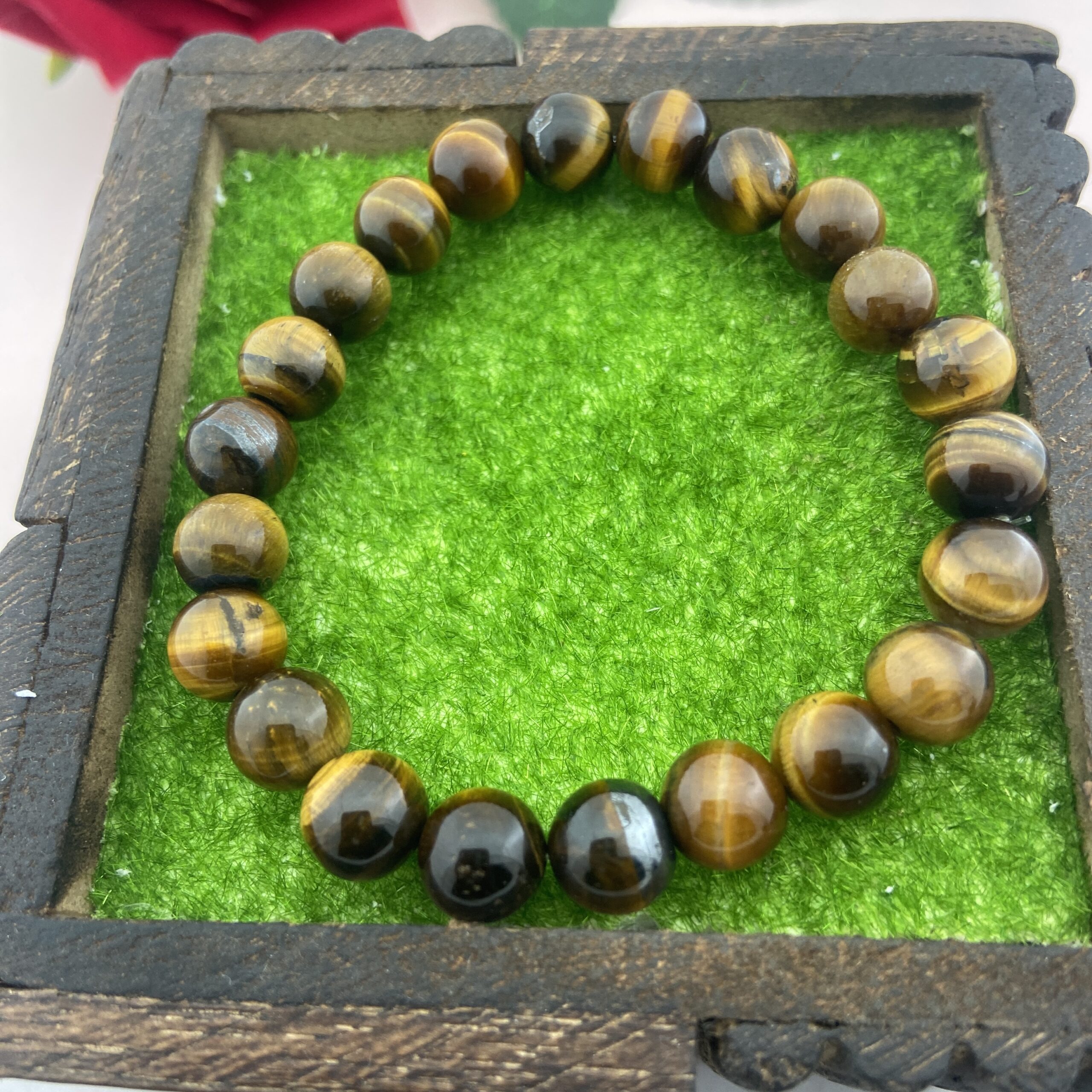 Natural Tiger's Eye Beaded Bracelet Handmade Jewelry - Image 8