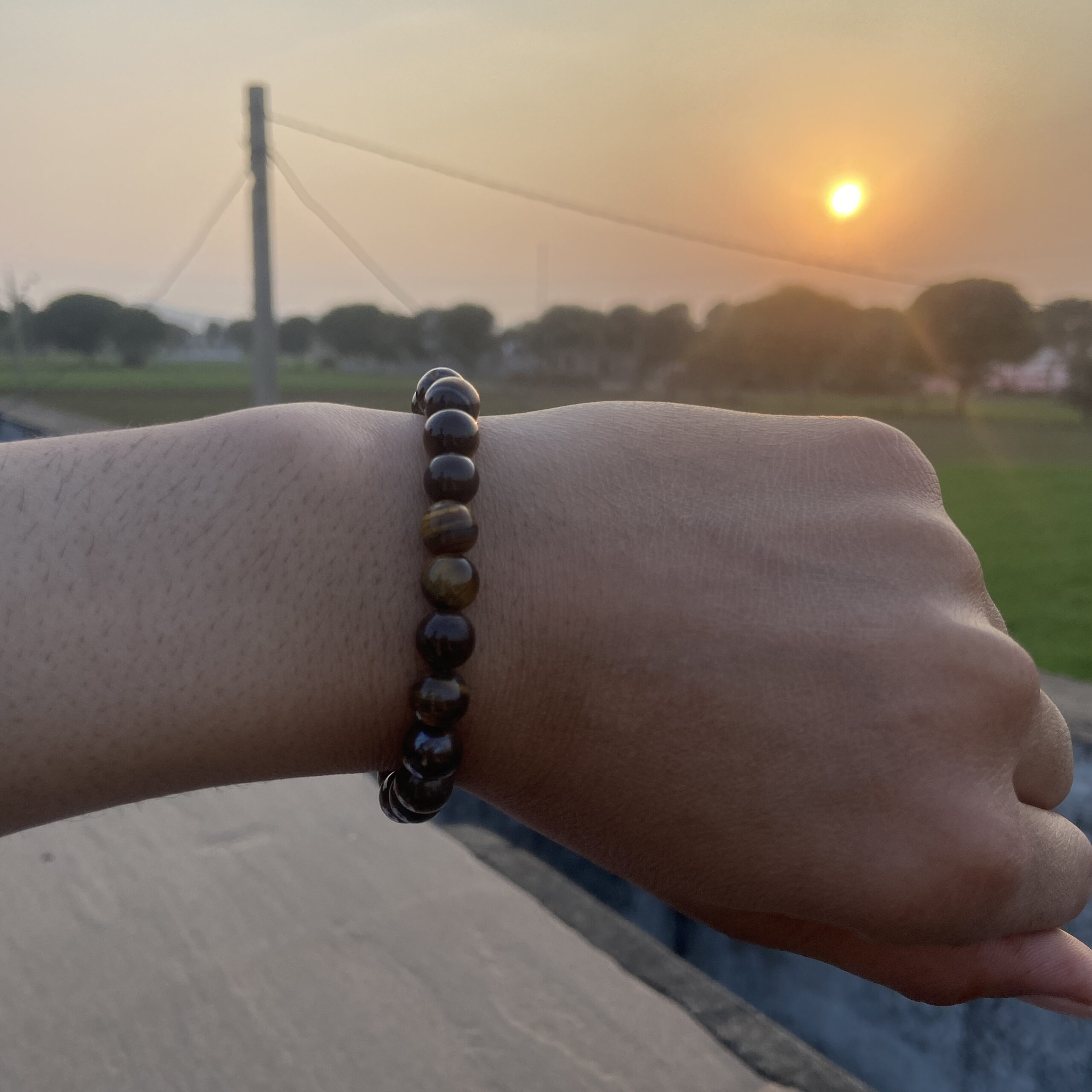 Natural Tiger's Eye Beaded Bracelet Handmade Jewelry - Image 3