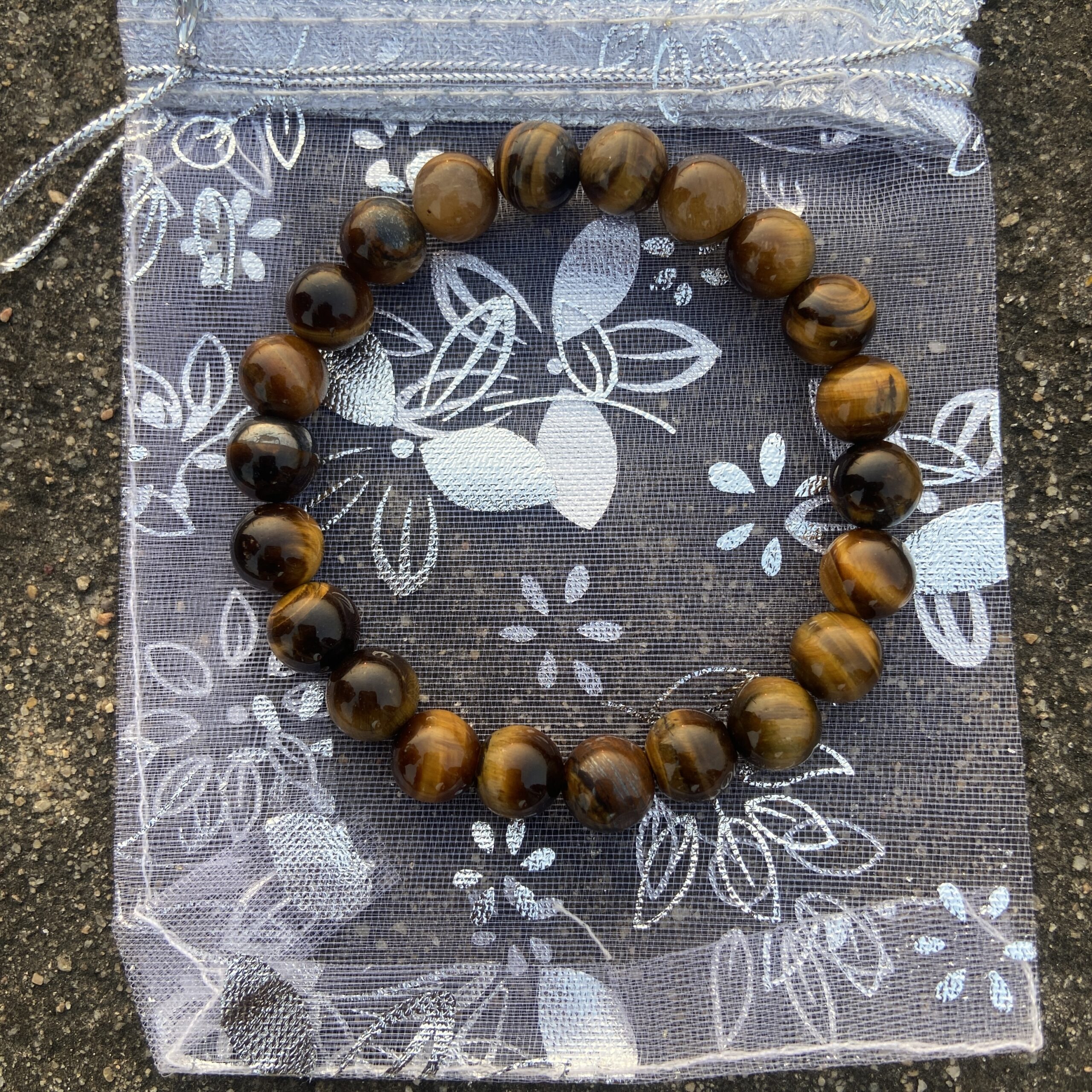 Natural Tiger's Eye Beaded Bracelet Handmade Jewelry - Image 7