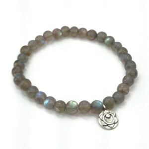 Labradorite Beads Bracelet | Silver Charm | SHB02