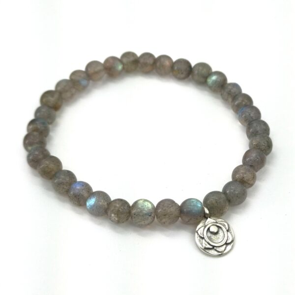 Labradorite Beads Bracelet | Silver Charm | SHB02