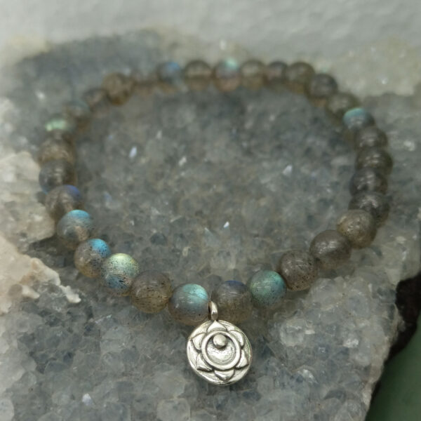 Labradorite Beads Bracelet | Silver Charm | SHB02 - Image 3
