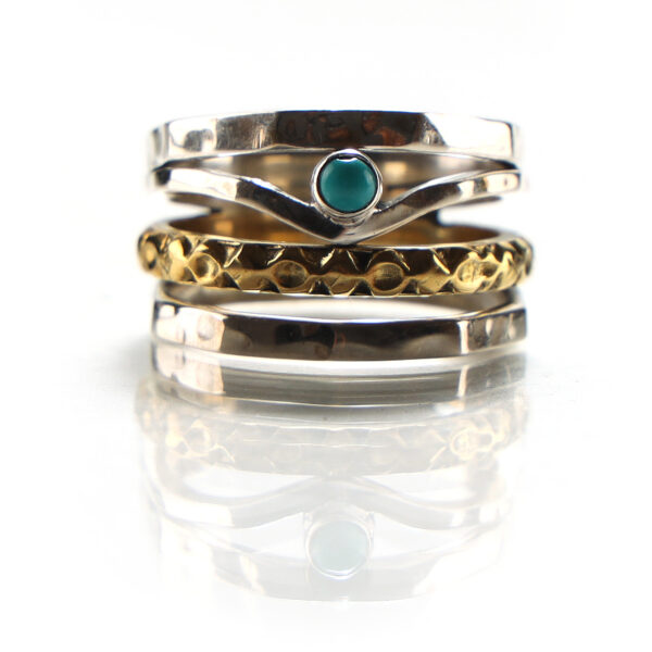 Turquoise Silver Boho Ring SHR143-1