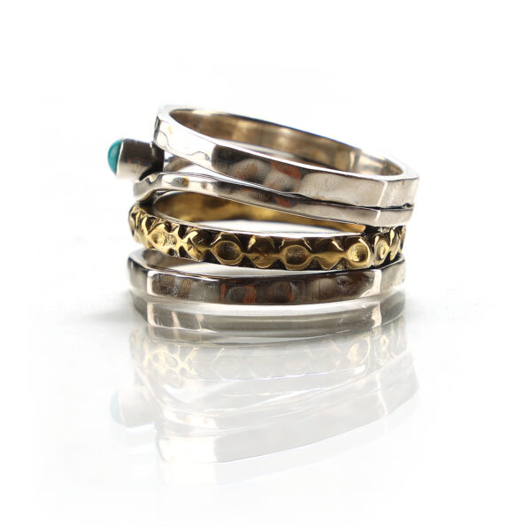 Turquoise Silver Boho Ring SHR143-1 - Image 3