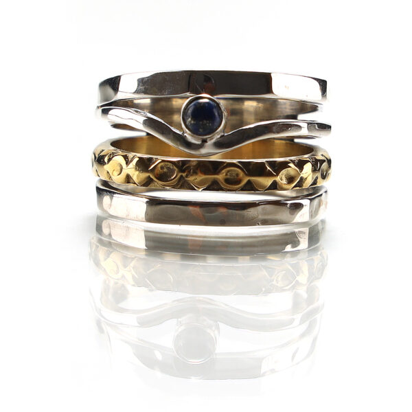 Lapis Tow tone Silver Ring SHR143