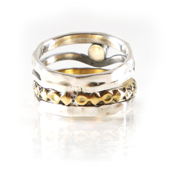 Lapis Tow tone Silver Ring SHR143 - Image 4