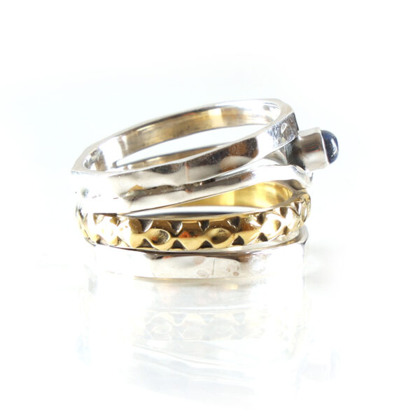 Lapis Tow tone Silver Ring SHR143 - Image 2