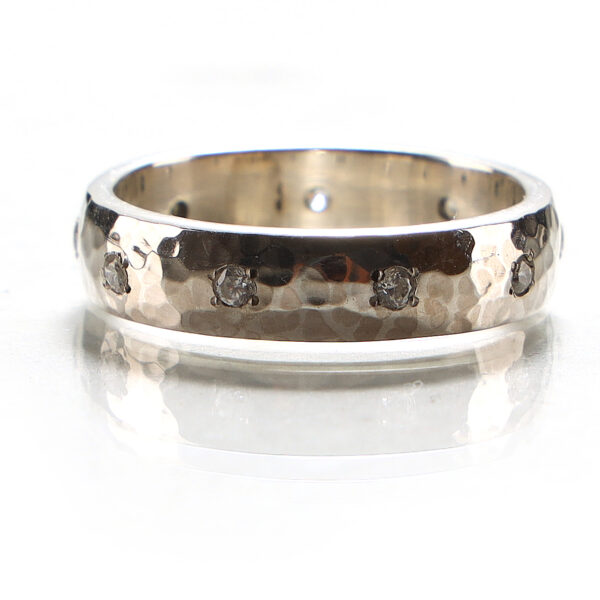 CZ Gemstone Silver Band SHR145 - Image 3