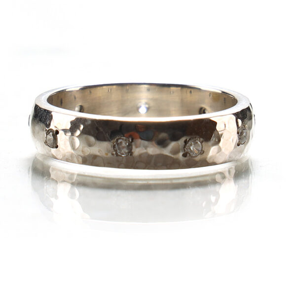 CZ Gemstone Silver Band SHR145 - Image 2