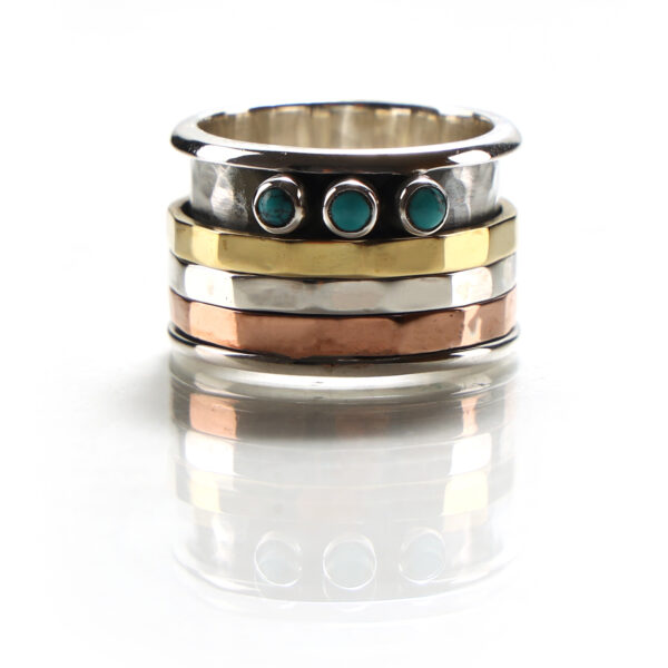 Turquoise Silver Boho Ring SHR146