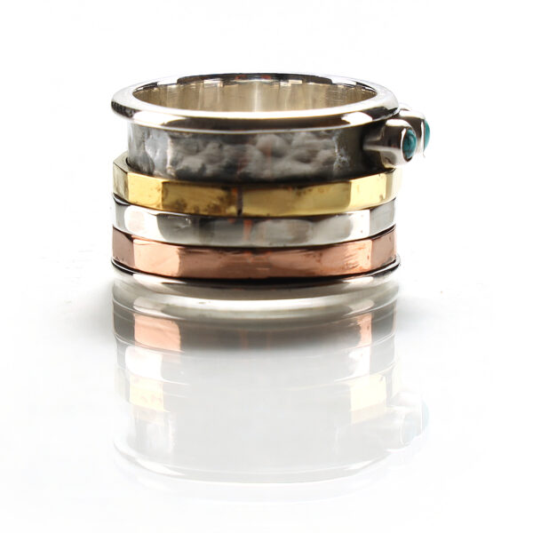 Turquoise Silver Boho Ring SHR146 - Image 2