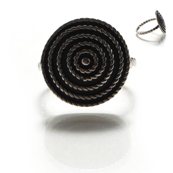 Sterling Silver Ring In Antique Vanities Look SHR155
