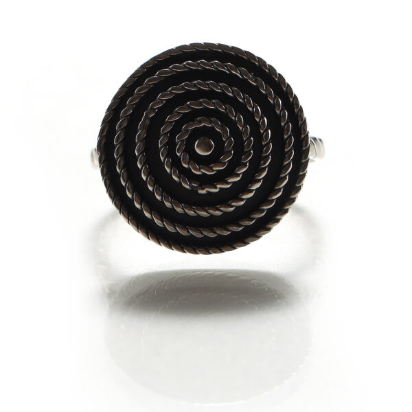 Sterling Silver Ring In Antique Vanities Look SHR155 - Image 5