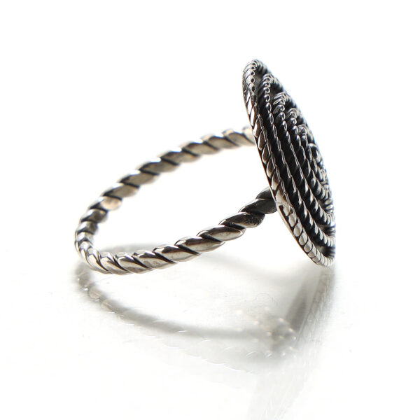 Sterling Silver Ring In Antique Vanities Look SHR155 - Image 2