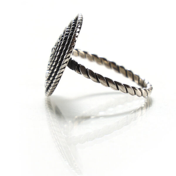 Sterling Silver Ring In Antique Vanities Look SHR155 - Image 3